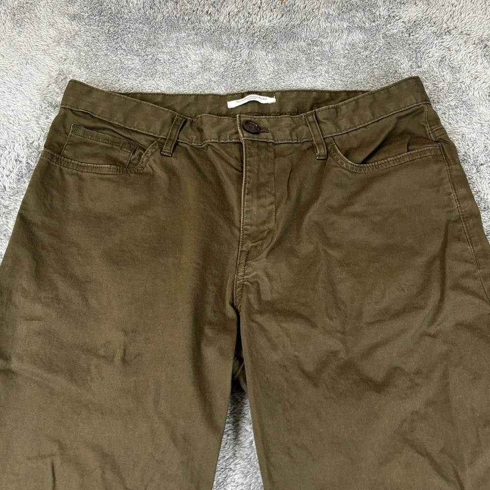 Calvin Klein Mens Authentic Five Pocket Slim Fit Pants Olive Brown Chinos 34x32